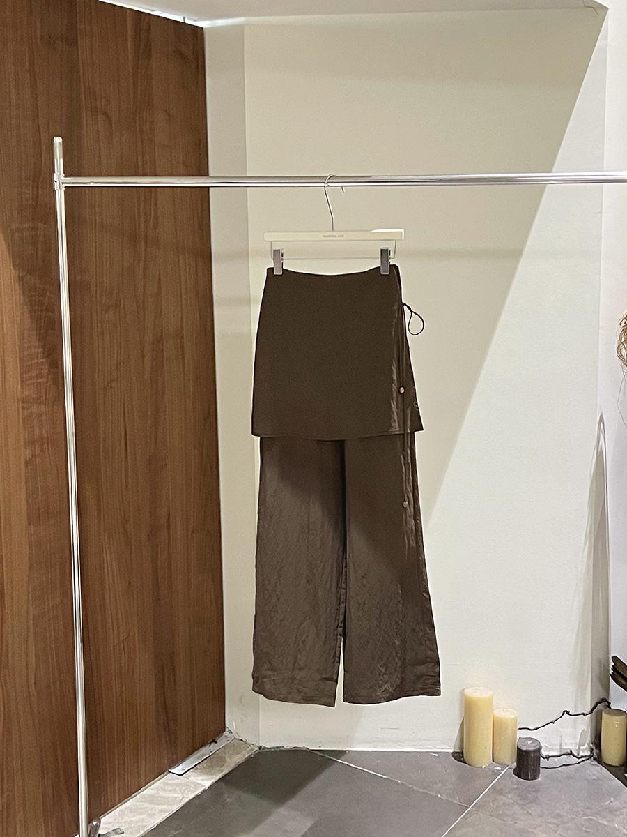 

GRACETINAHOO Spring French Micro-Pleated Patchwork Lace-up Skirt Pants KA950 Large
