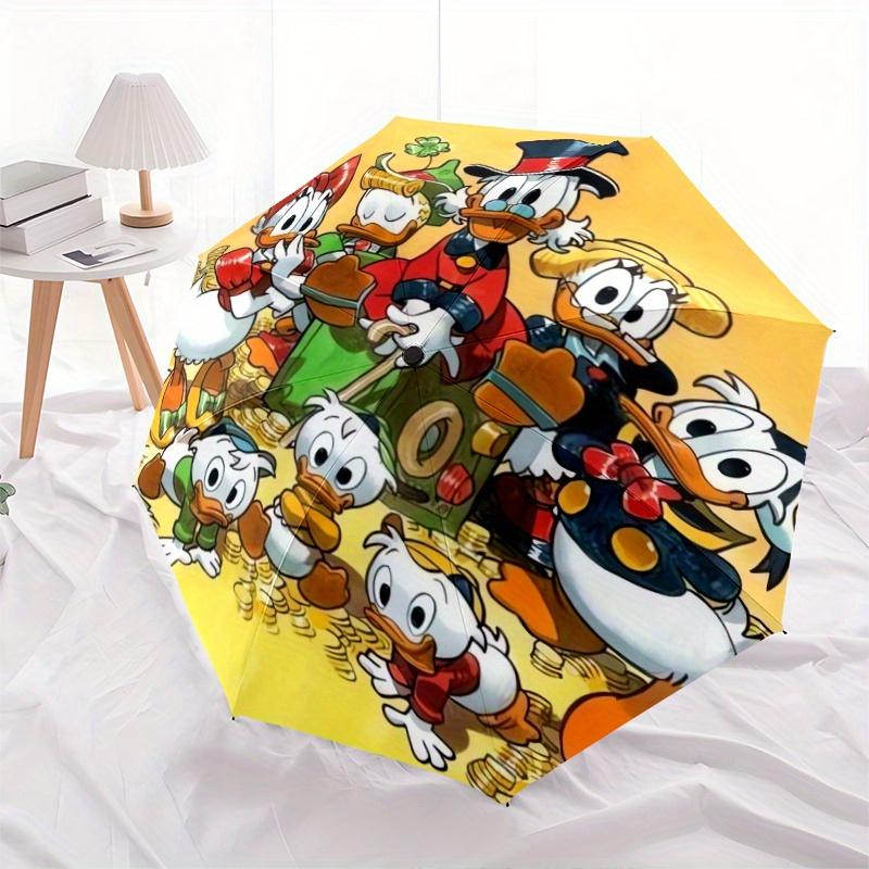 Duck Tales Family Automatic Opening and Closing Folding - A Good Choice for Gifts, Fashionable and Convenient Umbrella With Cute Cartoon Cha