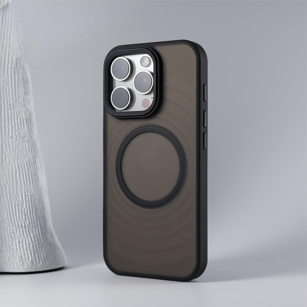 Applicable To Apple 17 Wave Pattern Magnetic Suction Phone Case IPhone 16 Promax Drill Pattern Lens Protective Case 15