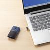 Sanwa Supply Silent Wireless Blue LED Mouse, Slim Design, SLIMO (Rechargeable, Type-C, Navy) MA-WCBS310NV