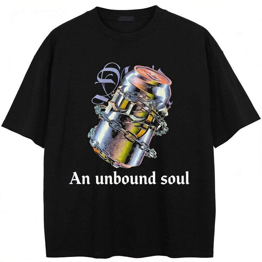 

Streetwear Unbound Soul Graphic T-Shirt Cotton Tshirt Unisex Tops Tees Summer Short Sleeves T Shirt S чёрный