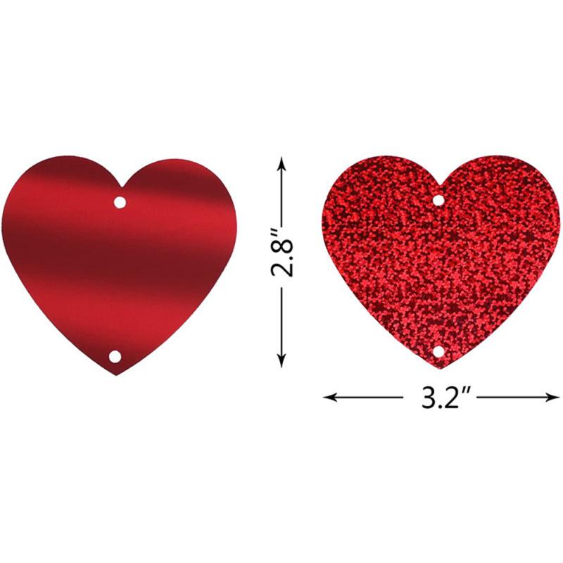 2m Love Shape Řetězec Garland Závěsný Banner Ornamenty Svatební potřeby pro Valentýna Dekorace
