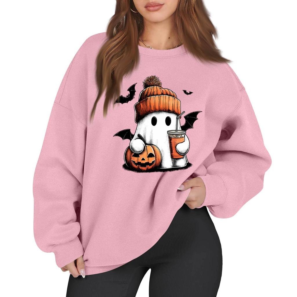Women's Casual Fashion Long Sleeve Printed Round Neck Sweatshirt Top