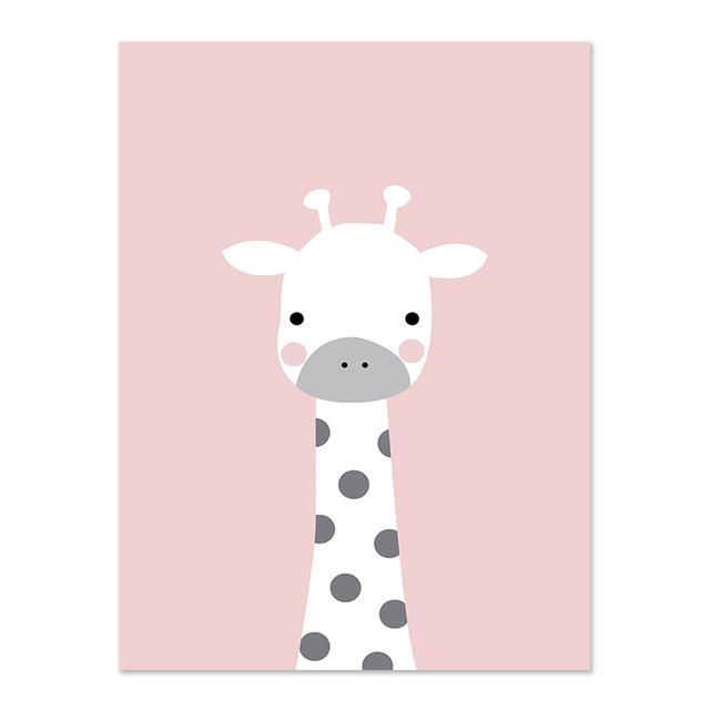 Rabbit Bunny Giraffe Star Posters Prints Nursery Wall Art Bedroom Picture Animal Canvas Painting Nordic Kid Baby Girl Room Decor