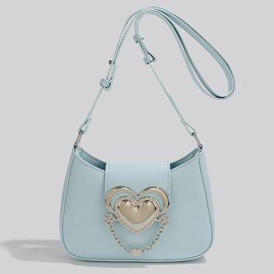 Women's Fashion Crossbody Bag  New PU Designer Spring And Autumn Love Metal Buckle Handbag Commuter Underarm Bag