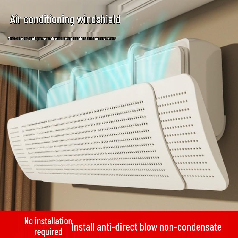 Adjustable No-Drill Air Conditioner Windshield Deflector