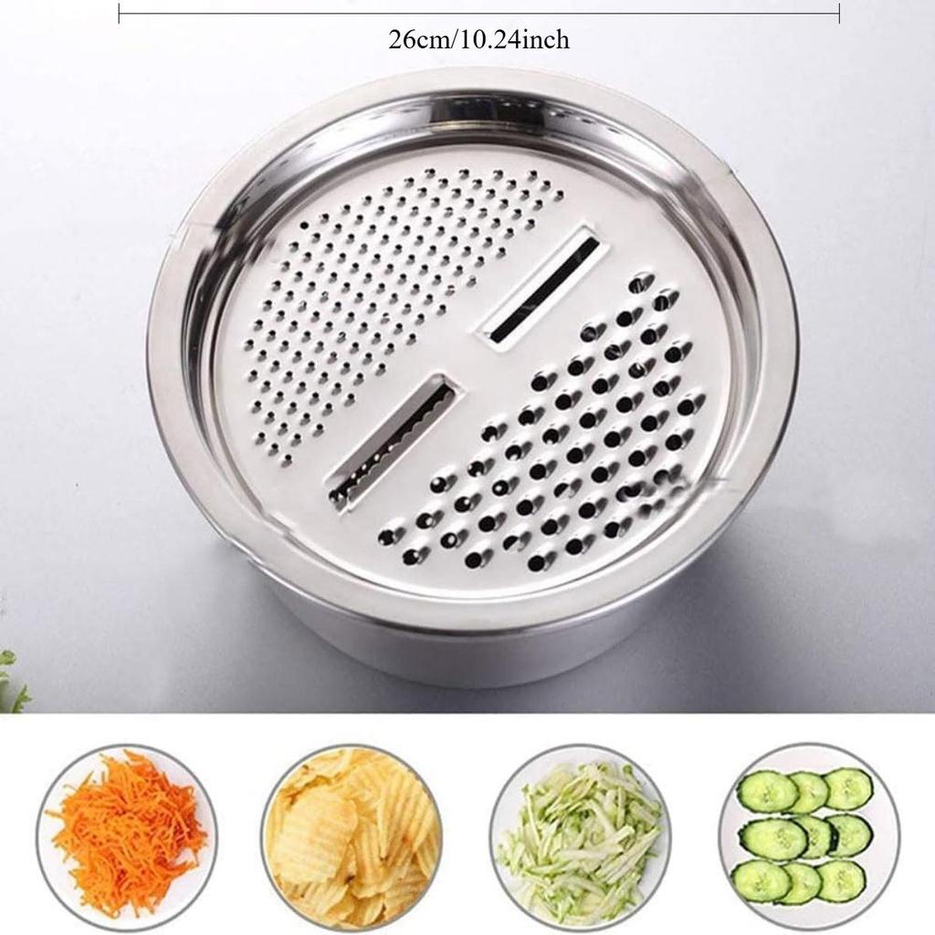 Multifunctional Stainless Steel Basin Stainless Steel Microporous Colander Multifunction Stainless Steel Basin with Grater Strainer and Drain Basket