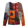 Women's Casual Fashion Long Sleeve Standing Collar Single Breasted Halloween Print Workwear Jacket Tops
