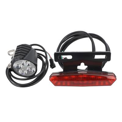 Elektrischer Scheinwerfer- und Rücklichtsatz LED-Front- und Rückwarnleuchten-Kit mit Hupe-Schalterknopf für 24?48V Elektrofahrrad