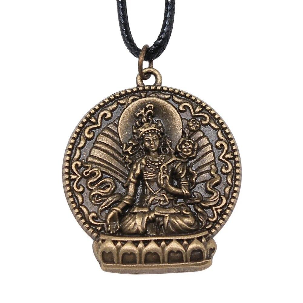 Buddhistischer Elefantengott-Halsketten-Paar-Anhänger, handgefertigter Schmuck für Männer, Kettenlänge 45 + 4 cm