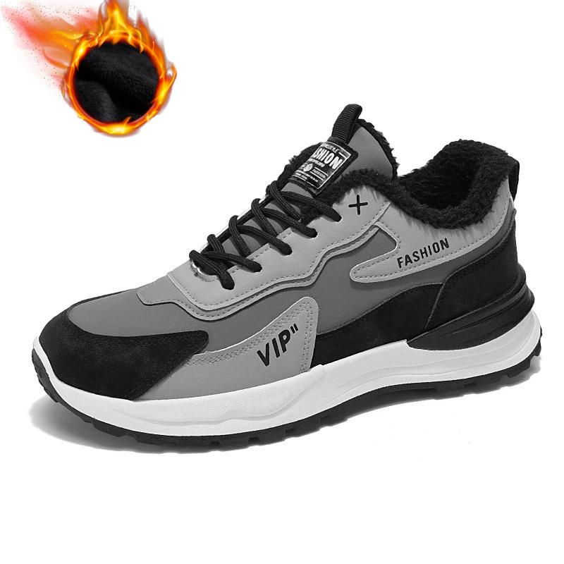 Men's Shoes Winter Plus Velvet Sports Shoes Trend All-match Thick-soled Thick Warm Cotton Shoes