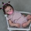 BZDOLL 45 CM 18 Zoll Weichvinyl 3D-Bemalung mit sichtbaren Adern Weiches Silikon Reborn Mädchen Babypuppe Spielzeug wie echte Kinder Geburtstagsgeschenk