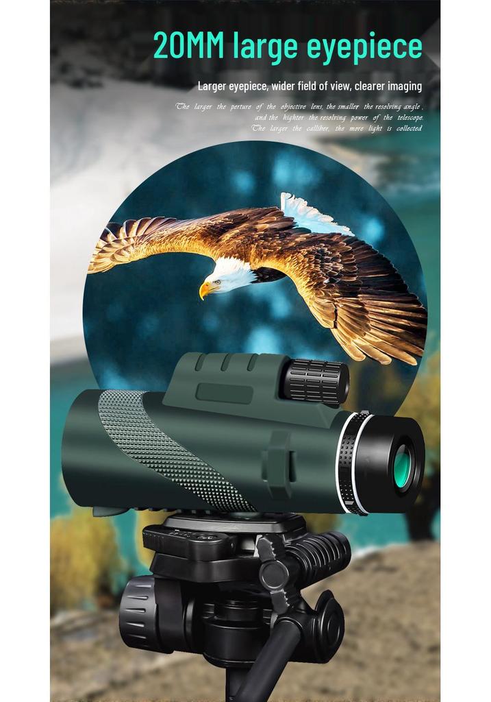 40x60 HD Monocular Telescope with Low Light Night Vision and High Magnification
