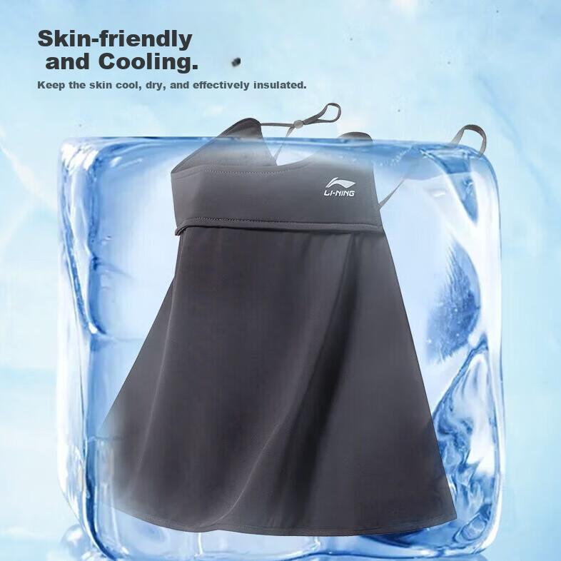 Li-Ning Ice Silk Sun Protection Face Mask for Women, Full Face Covering with Neck Guard, UV Protection Face Cover, Driving Summer Wear