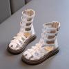 New Summer Little Girl Children Sweet Princess Long Sandals High-top Gladiator Platform Shoes Kids Wedding Party Footwear