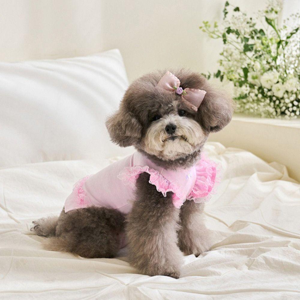 Flying Sleeve Pet Summer Vest Soft Cat Base Skirt Fashion Pet Dress  Kittens