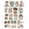 18 stuks Schattige Zelfgemaakte Vintage Europese Hofstijl Meisjes Scrapbooking Stickers / Decoratieve Sticker / DIY Knutsel Fotoalbums Kawaii