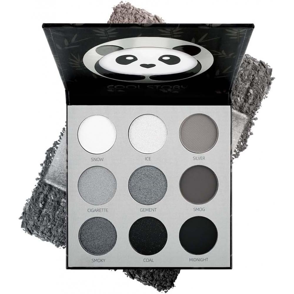 Unyoke Mini 9 Cool Shade Eyeshadow Palette Black Smoky Glitter Panda Black Pand