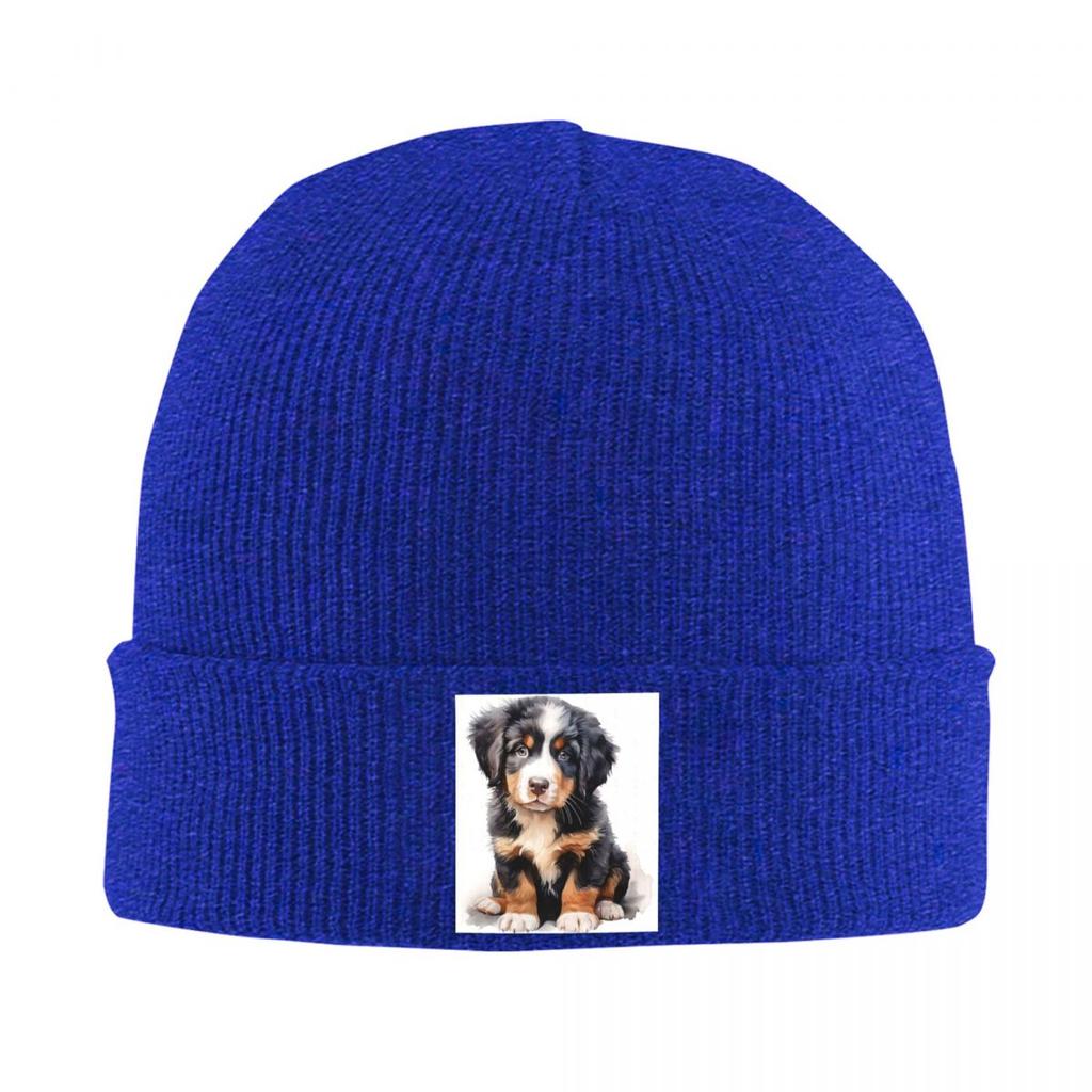 Bernese Mountain Dog Animal Warm Knitted Cap Fashion Bonnet Hat Autumn Winter Outdoor Beanies Hats for Unisex Womenx Adult