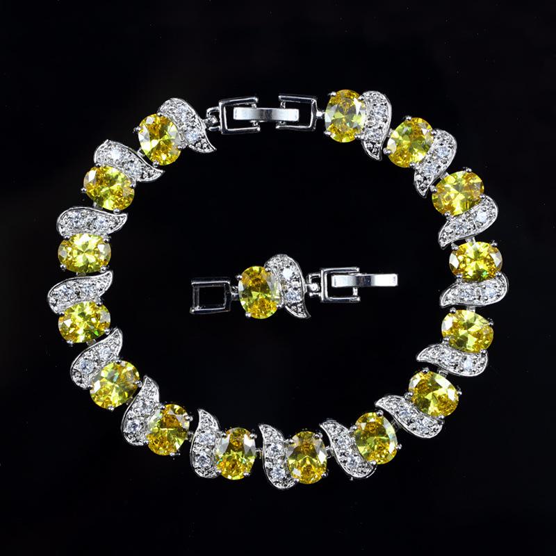 Crystal Jewelry Zircon Inlaid Real Gold Bracelet Popular Jewelry