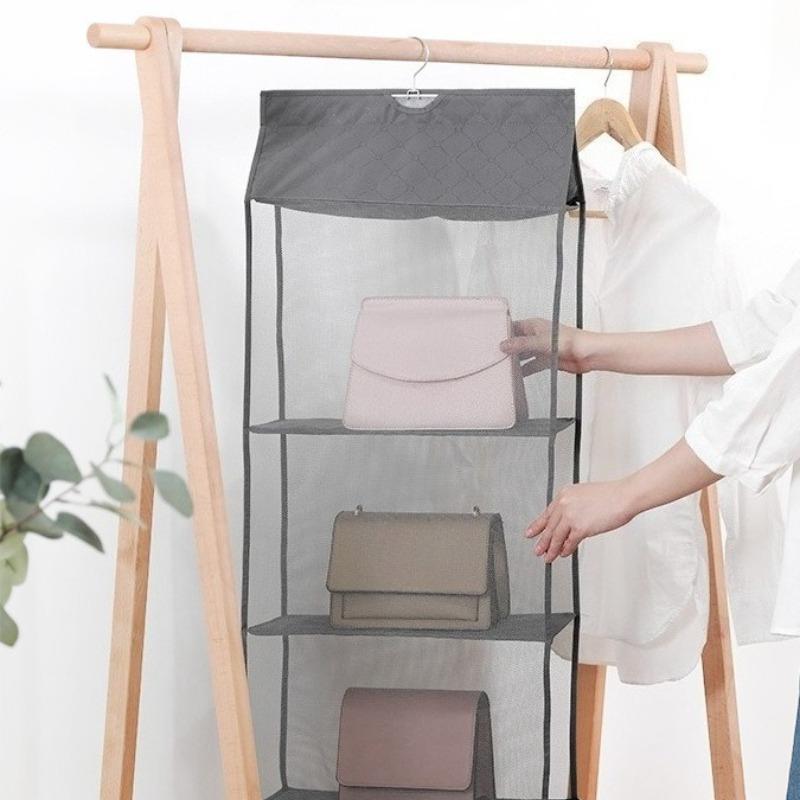 Dust-proof Multi-Layered Fabric Wall-Mounted Dormi Storage Ra Bag Hanging Organizer Closet Storage Bag for Bedroom Organization