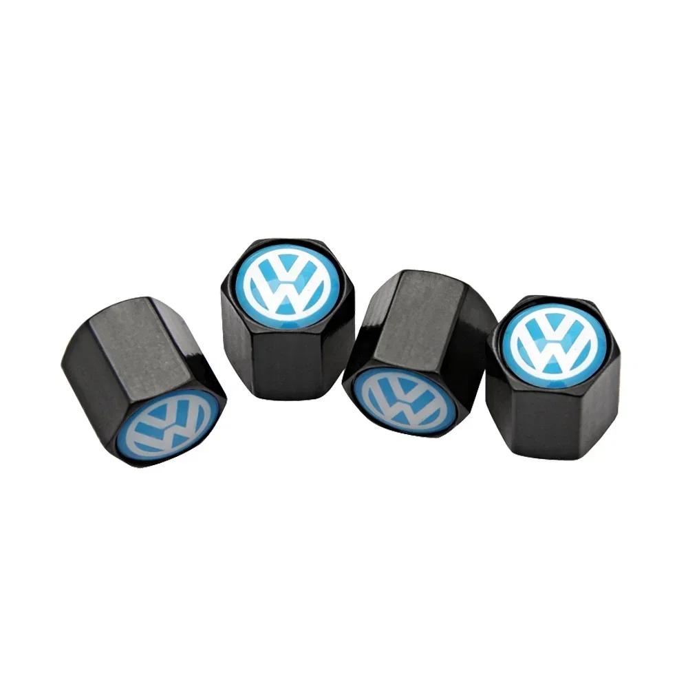 New New 4pcs Car Wheel Tires Valve Caps Tyre Dust Covers For Volkswagen GTI Passat Touareg Tiguan Golf Bora Jetta CC Beetle P