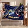 Leeds Rhinos Flannel Blanket, Custom Name Text Personalized Soft Throw Blanket Home Decor Gift