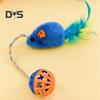 Interactive Cat Mouse Toy with Bells Simulation Plush Mouse Cat Chew Toy Fuzzy Cat Mice Bell Toy for Indoor Cats