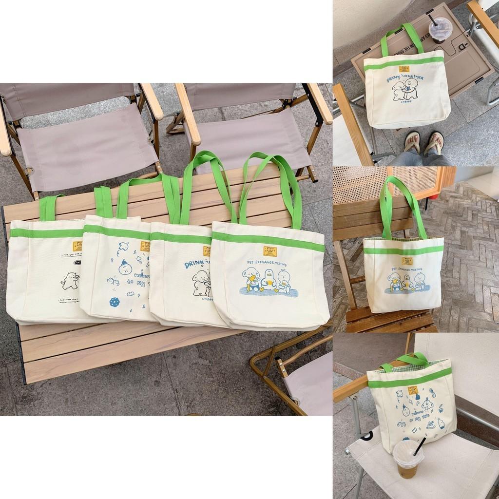 Adorable Ins Style Canvas Tote Bag Cute Casual Shoulder Bag For School Everyday Use
