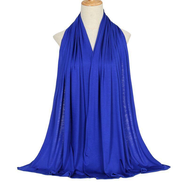 Ramadan Modal Cotton Jersey Hijabs For Woman Long Muslim Scarf Shawl Plain Soft Turban Tie Head Wraps For Women Islamic Clothing