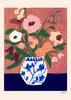 THE POSTER CLUB Poster Club Flowers on Blue Table Carla Llanos 30×40cm