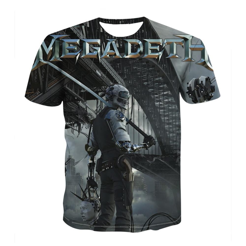 Summer Men Women Fashion Megadeth 3D Printed T-Shirt O Neck Short Sleeve T-shirts funny Casual Kids tops tees 100-6xl