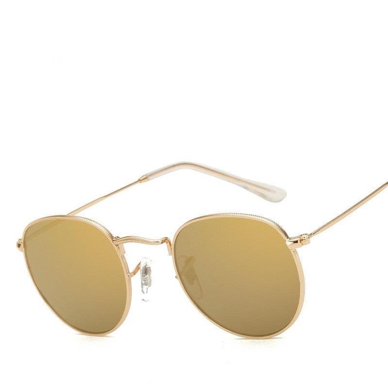 

New Brand Designer Vintage Oval Sunglasses Women Retro Clear Lens Eyewear Round Sun Glasses For Female Ladies Oculos De Sol AS золотой