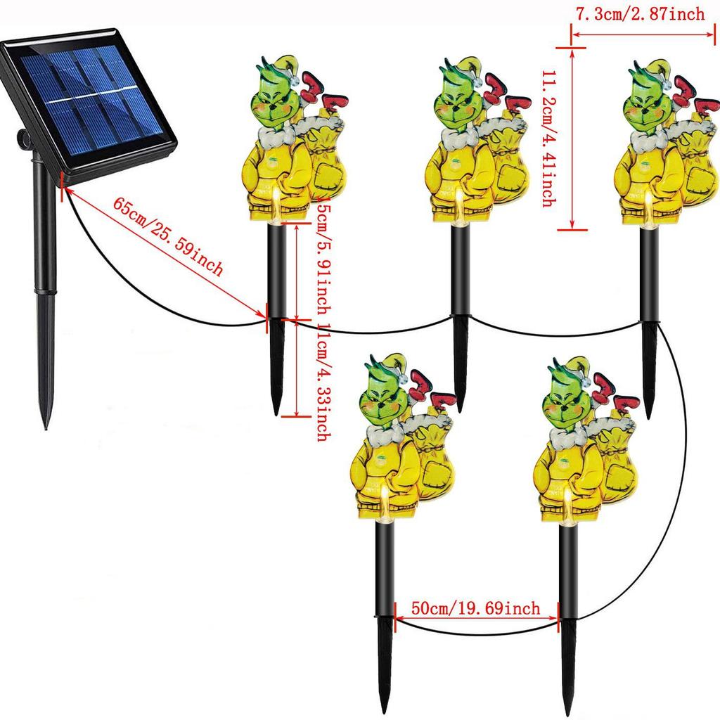 Solar Santa Claus LED Garden Stake Lights for Outdoor Lawn and Courtyard