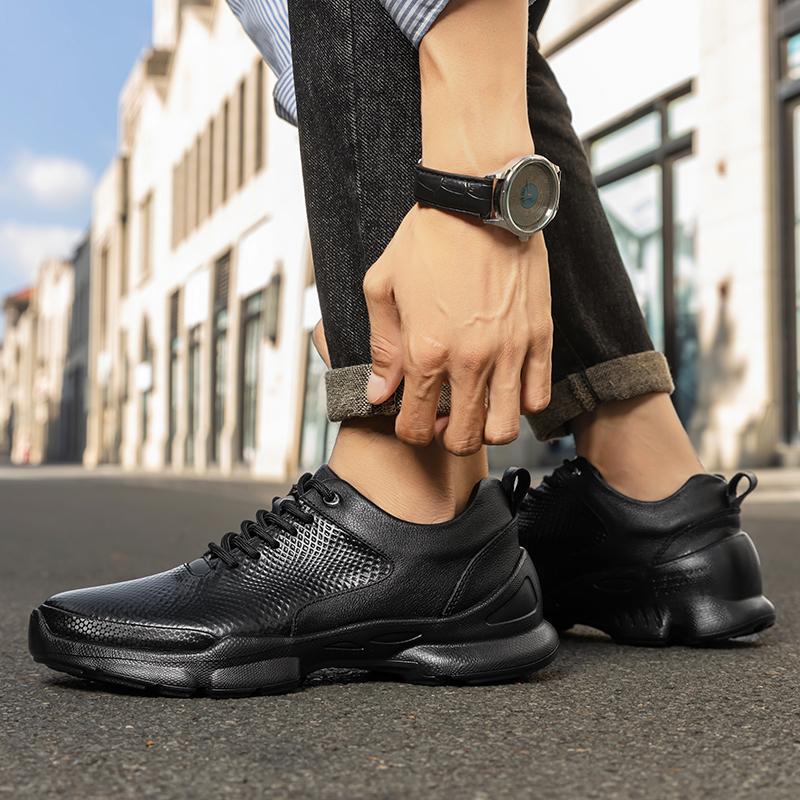 Summer Winter Genuine Leather 6cm Height Increase Sneakers Unisex Lightweight Comfort Breathable Elevator Sports for Men & Women