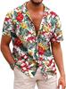 Tropical Leaf Print Short Sleeve Shirt, Casual Summer Wear for Men