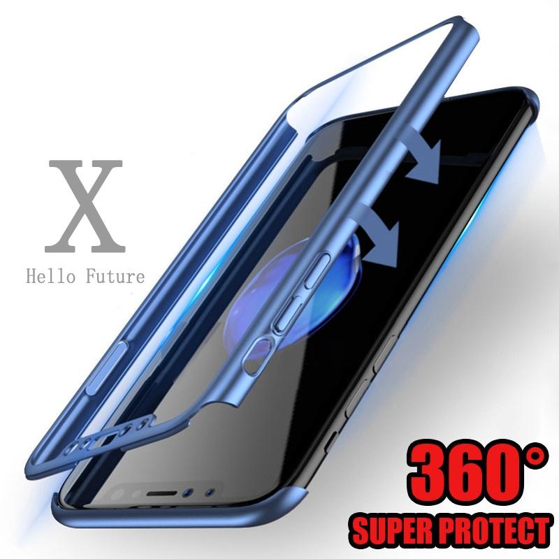Buy 360 Full Coverage Screen Protector Case For iPhone X Samsung Huawei ...