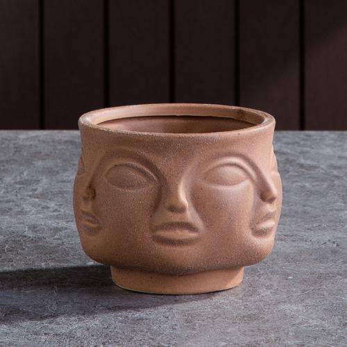 Nordische Keramik-Gesichtsvase Modernes Wohnzimmer Lippenblume Leichter Luxus Ausdruck Halbes Gesicht Dekoration Heimdekorationszubehör