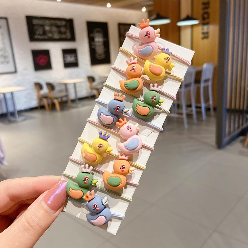 10-30PCS/Set, Cute Cartoon Animals, Hair Bands, Girls, Elastic Rubber Band, Headwear, Hair Accessories