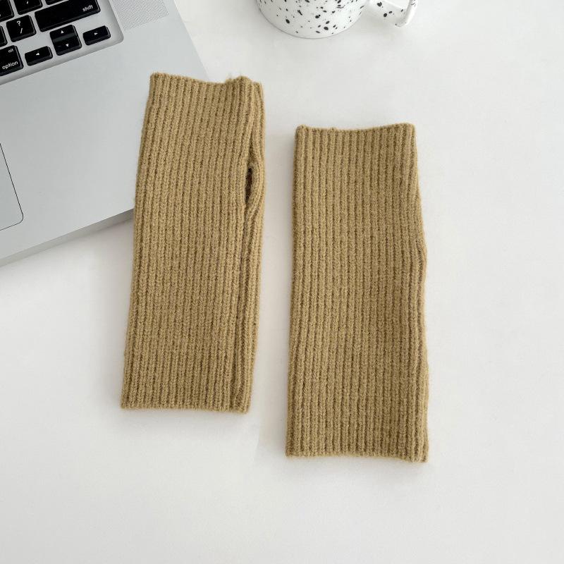 Winter Warm Gloves Knitted Mittens Soft Warm Fingerless Gloves Women Fashion Solid Color Half Finger Gloves Winter Accessories