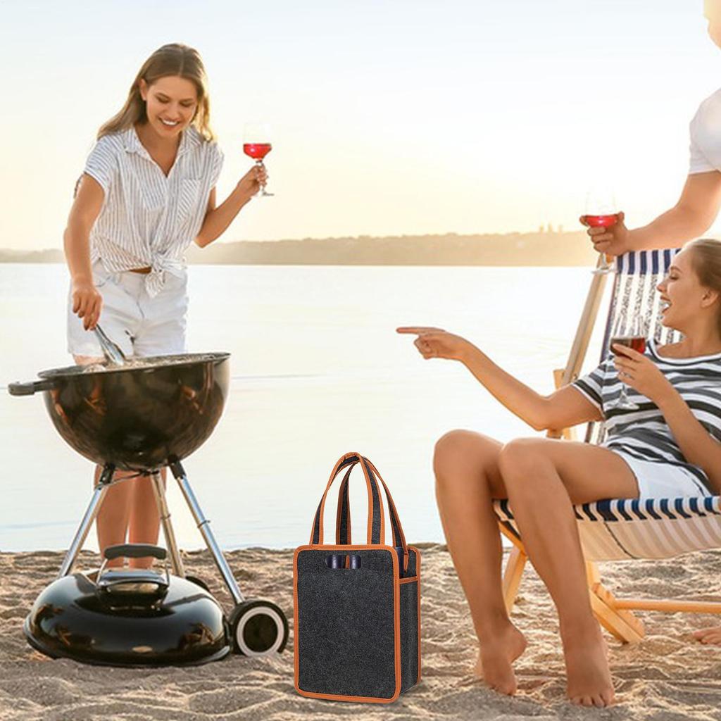 Felt Wine Bottle Bag Travel Felt Tote Bag for Wine Bottles Handle Design Wine Bottle Carrier for Camping and Picnics Gift