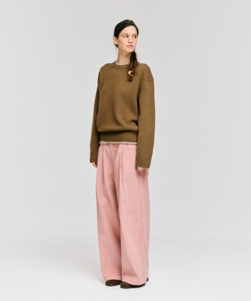 DEPOUND Wool Blend Round Pullover [Camel]