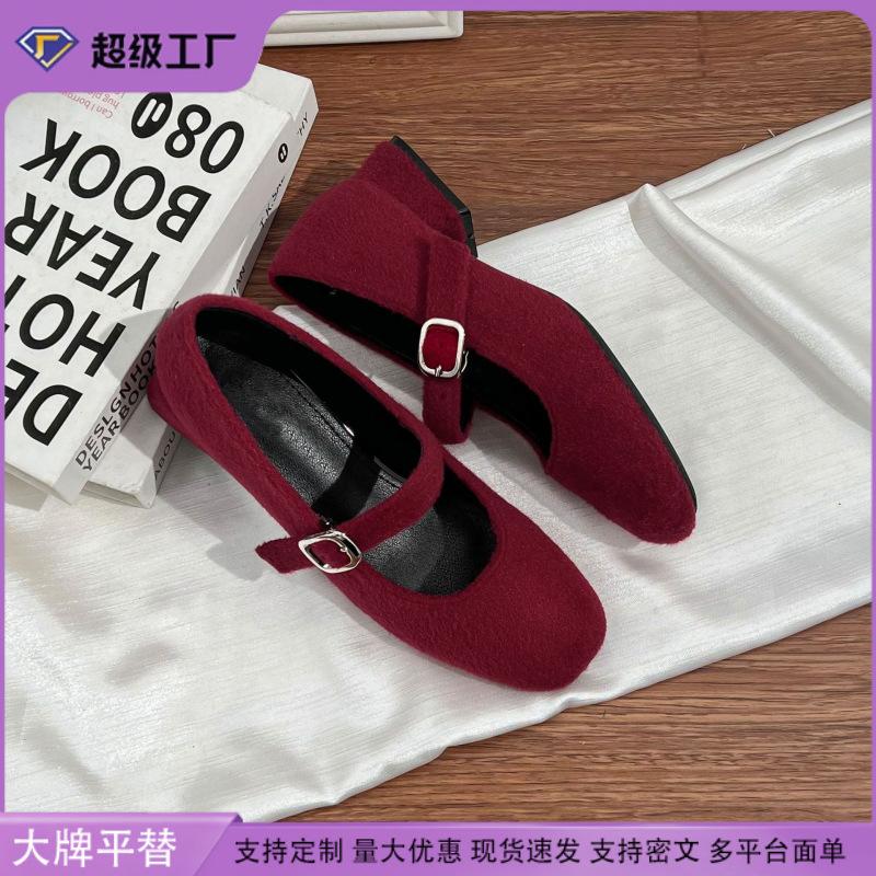 2025 new high heels women wear high-end thick heel Mary Jane shoes women 2025 French shallow mouth single shoes women