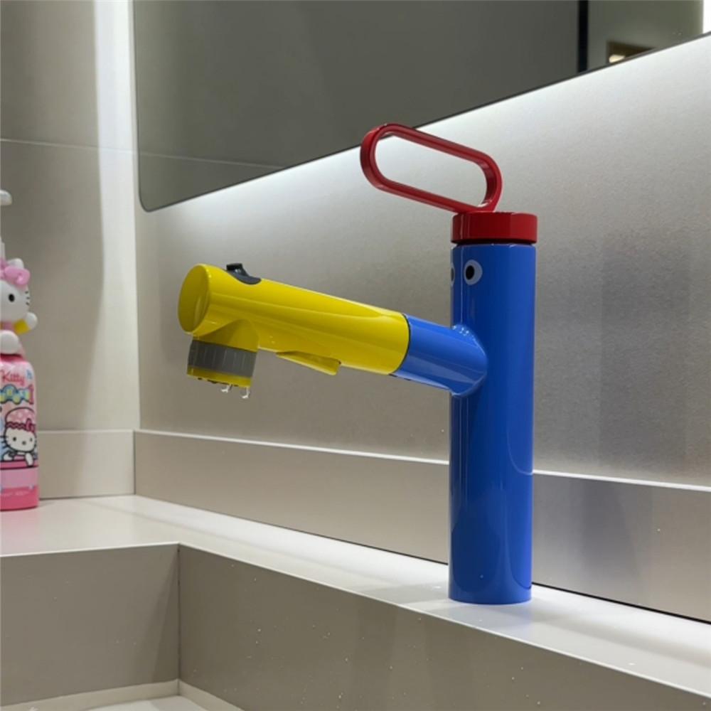 Rubinetto da Bagno Colorato con Doccetta a Mano Rubinetto per Lavabo Caldo e Freddo Rubinetto in Ottone per Lavabo da Bagno Rubinetto Rotante per Lavabo