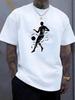 Unisex Black Crew Neck Tee Star Figure Silhouette Print Loose Oversized Short Sleeve Unisexs Streetwear Summer Casual Basic Top