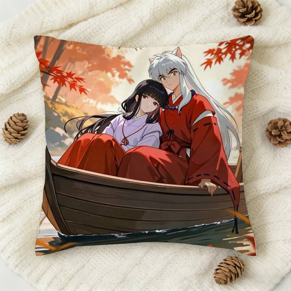 Anime iInuyasha Cool Cute Doublesided Printed Square Decorative Cushion Cover for Sofa Living Room Home Decor