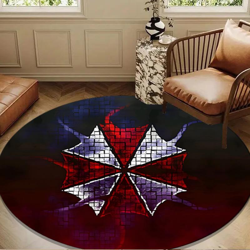 Umbrella Symbol Round Rug for Livingroom,Bedroom, Palyroom, Chair Rug, Area rug, Circle Carpet, Large Size Fan Christmas gift