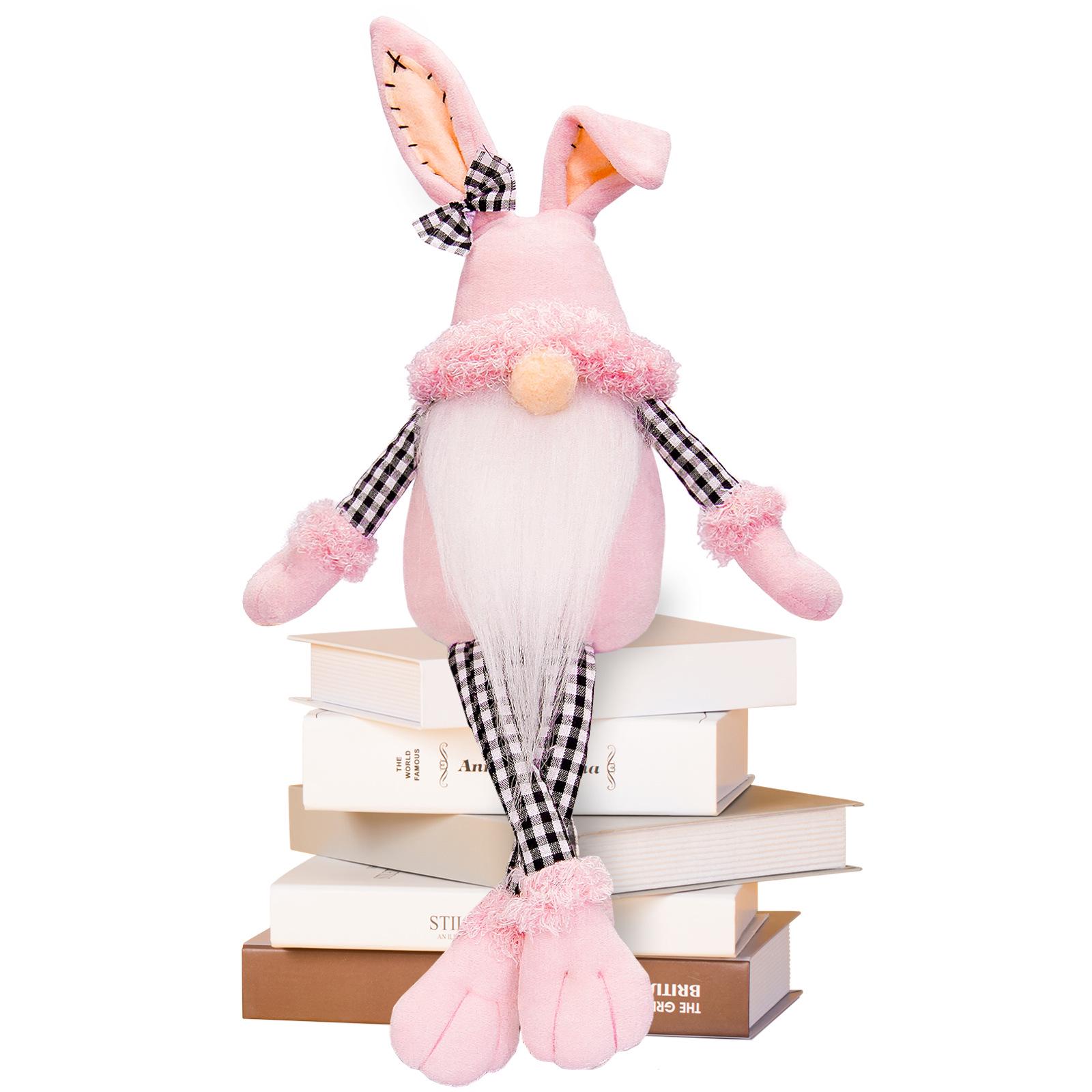 Cross-Border Easter Bunny Long-Legged Sitting Doll Ornament for Home Decoration