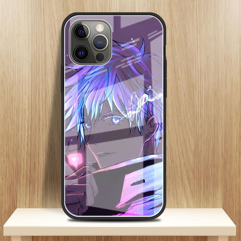 Jujutsu Kaisen Glass Case For Apple iPhone 14 13 Pro 11 12 7 8 Plus SE 2022 XR X XS Max 6 6S Tempered Phone Cover