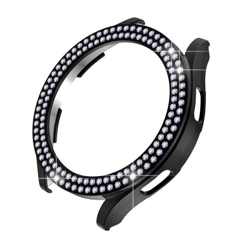 

Diamond Case for Samsung Galaxy Watch 5/4 40mm 44mm Hollow Out Protective Shell Two Rows Bling Crystal Bumper Cover No Screen Watch 5 4 44 чорний